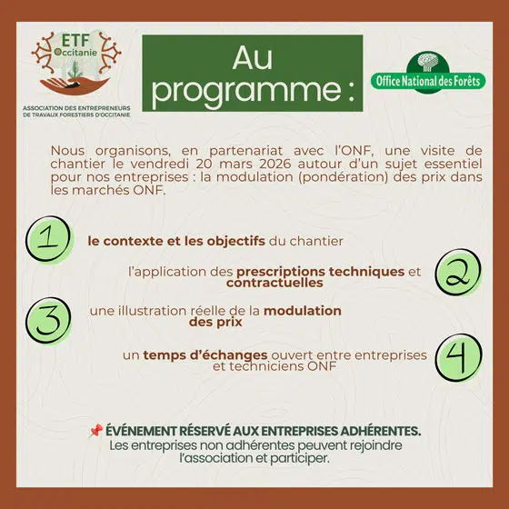 Visite de chantier ONF - ETF Occitanie