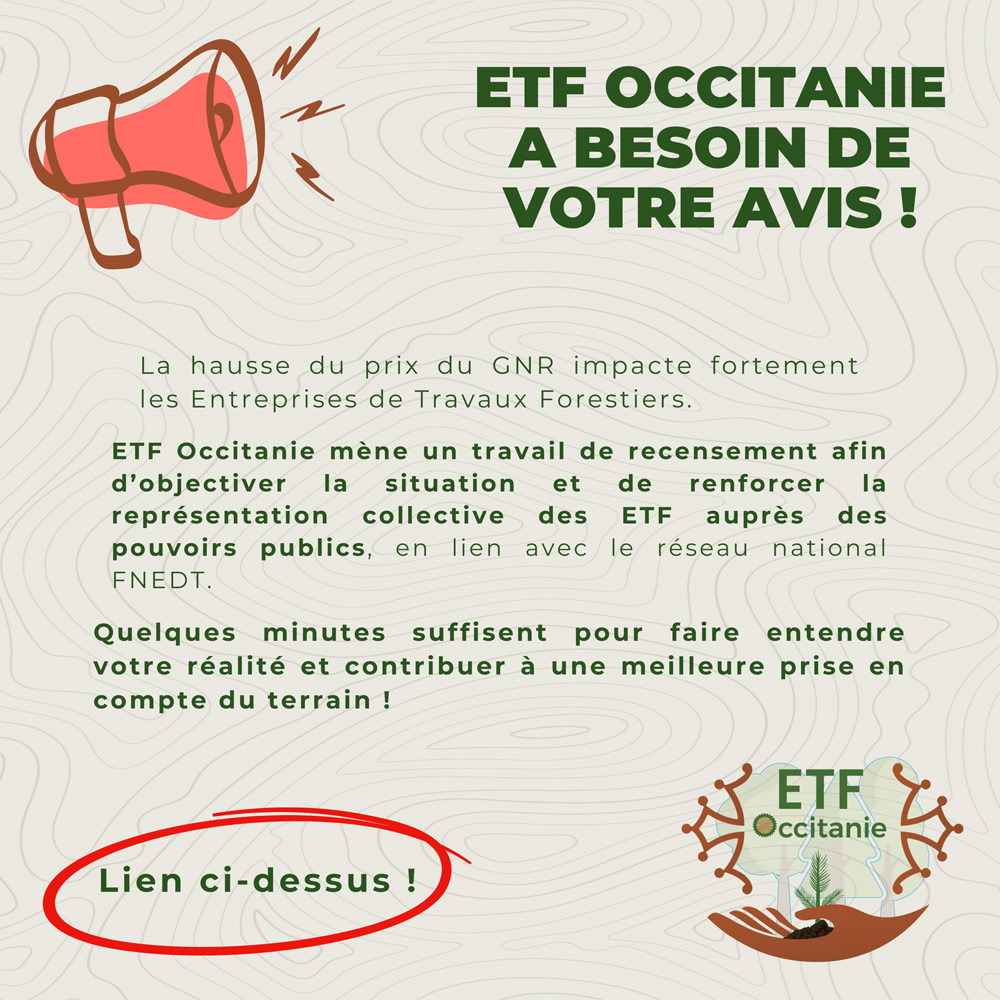 La hausse du prix du GNR impacte fortement les Entreprises de Travaux Forestiers.